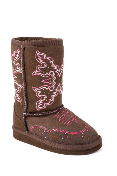 Children's Roper Brown Faux Shearling Boot