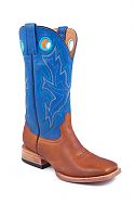 Mens Stetson Blue/Brown Square Toe Boot