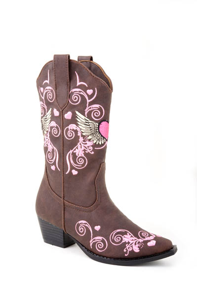 Toddler's Roper Brown Heart Faux Leather Fashion Boot
