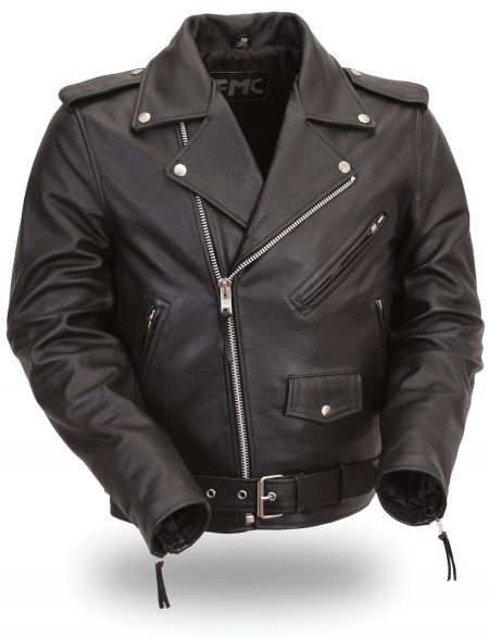 Mens Classic Leather Motorcycle Jacket - Outback Leather