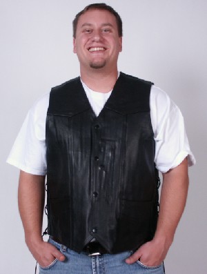 Side-Lace Leather Vest