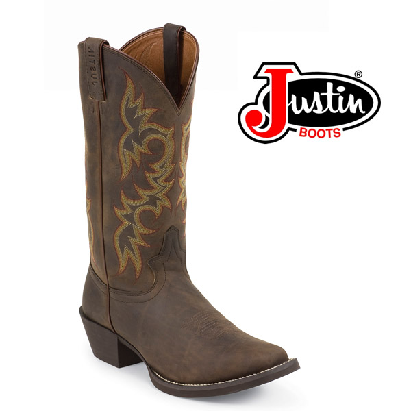 Men's Justin 13" Brown Sorrel Apache Square-Toe 2552
