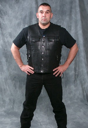 Button Leather Vest