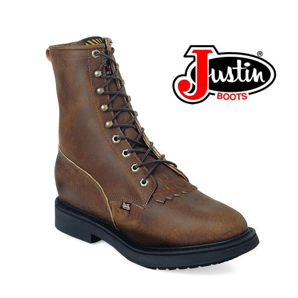 Men's Justin 8" AGED BARK Work Boot 760