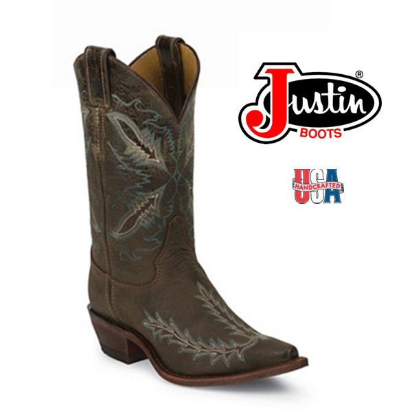 Womens Justin Bent Rail Boots DISTRESSED CHOCOLATE PUMA BRL106