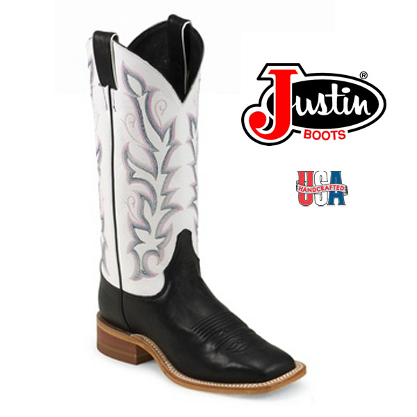 Women's Justin Bent Rail BLACK BURNISHED CALF BRL313