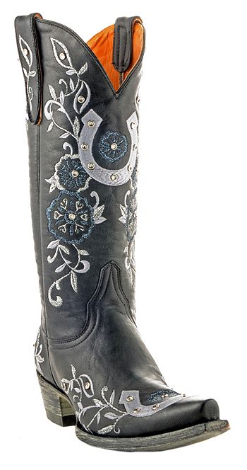 Womens Old Gringo Black Lucky Boot