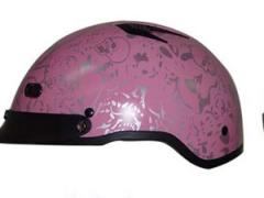 Helmets Inc. Vented Pink Boneyard Half Helmet