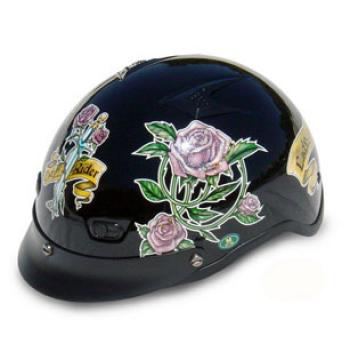 Helmets Inc. Black Vented Lady Half Helmet