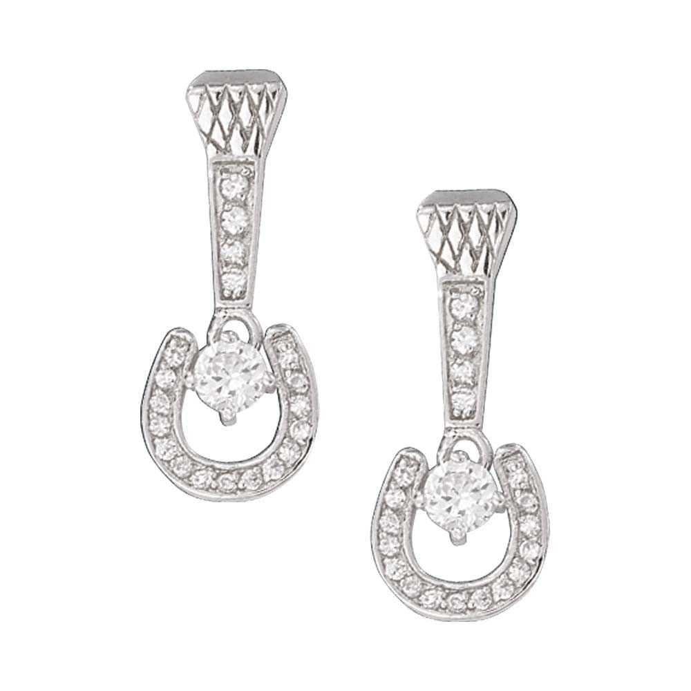 Crystal Horseshoe and Nail Drop Earrings (ER1035)
