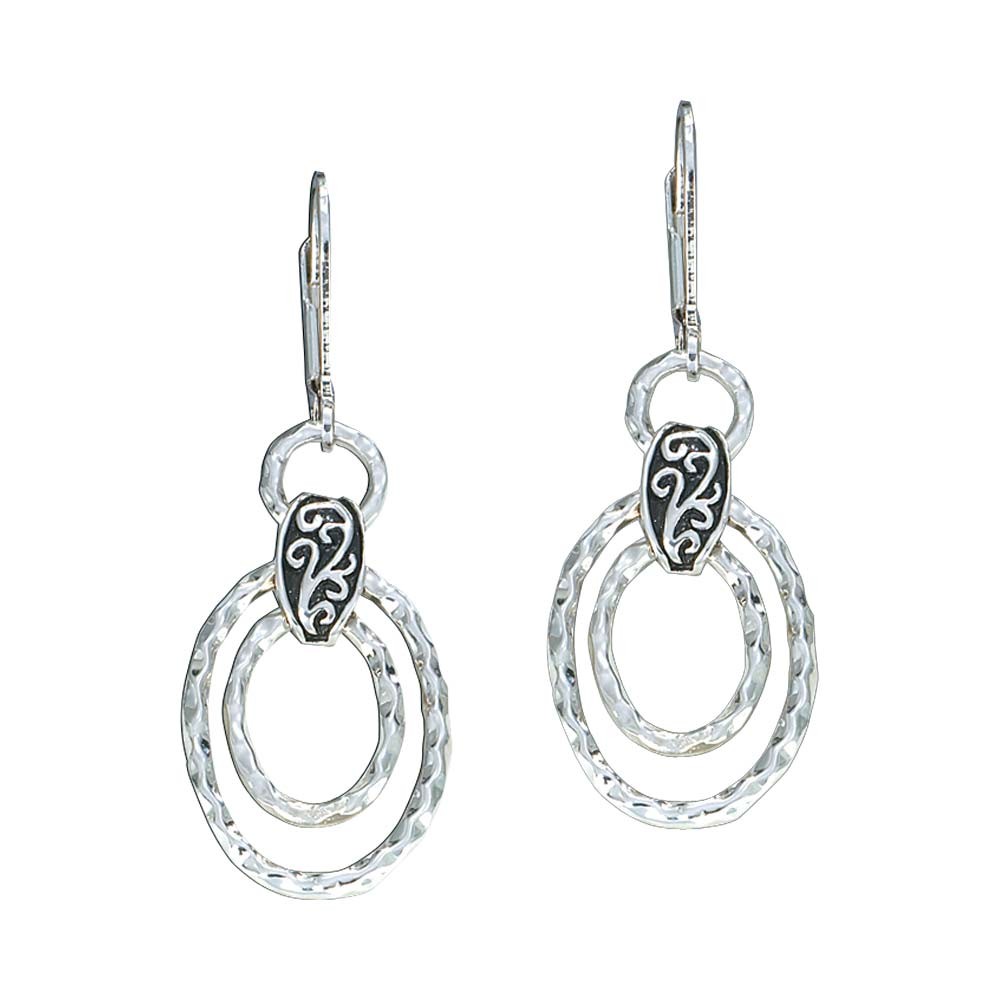 Hammered Ovals Dangle Earrings (ER1048)