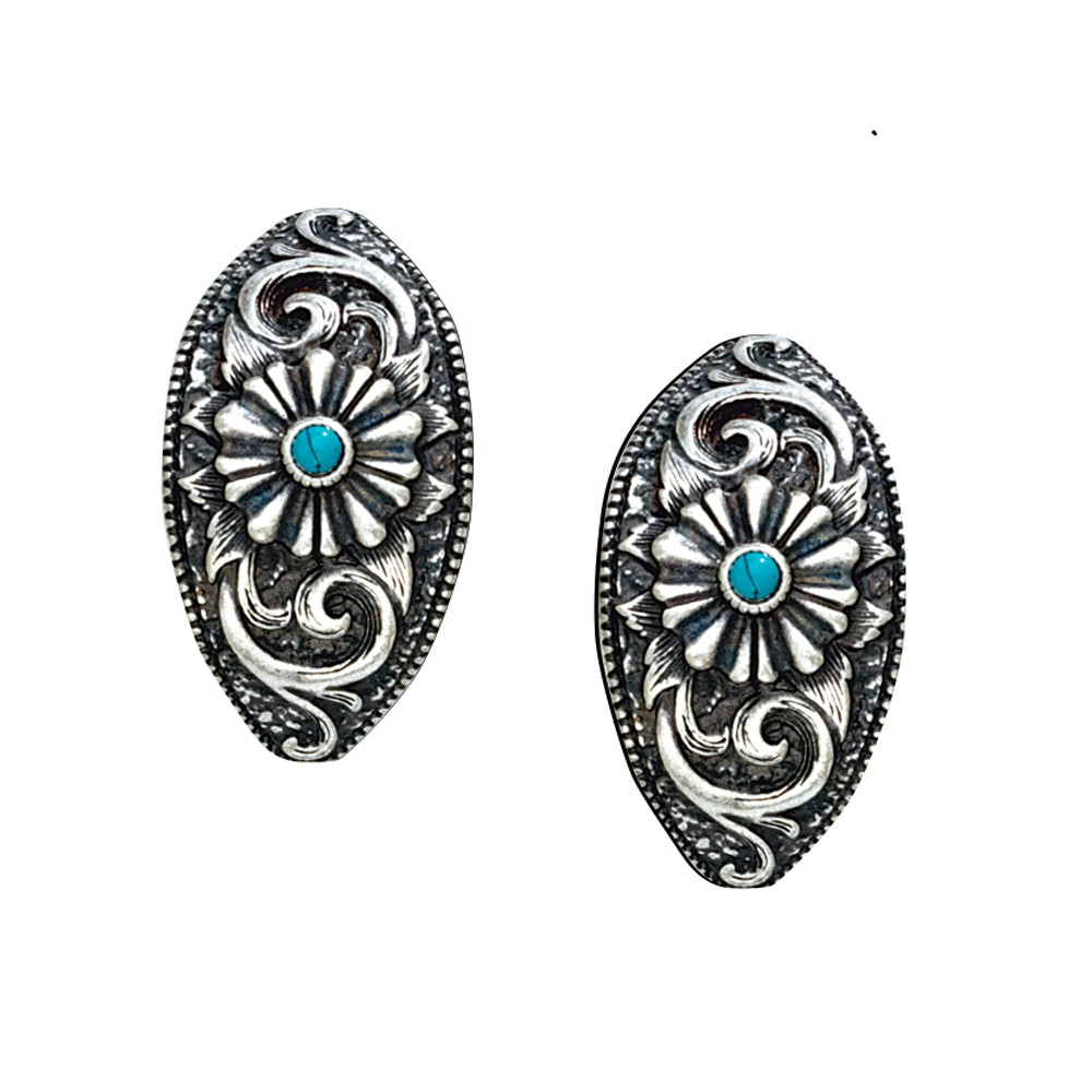 Turquoise Passion Flower Earrings (ER1182)