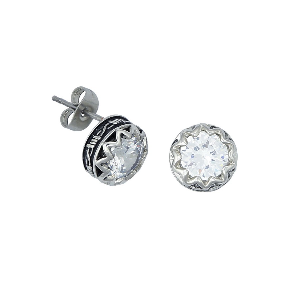 Crystal Barbed Wire Stud Earrings (ER1307CZ)