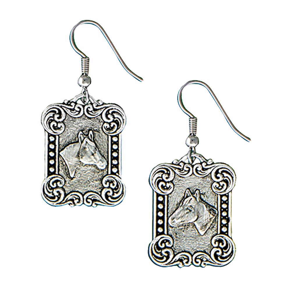 Western Deco Rider's Cameo Dangle Earrings (ER1428RTS)