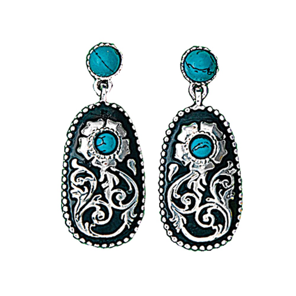 Turquoise Posy Drop Earrings (ER1466)