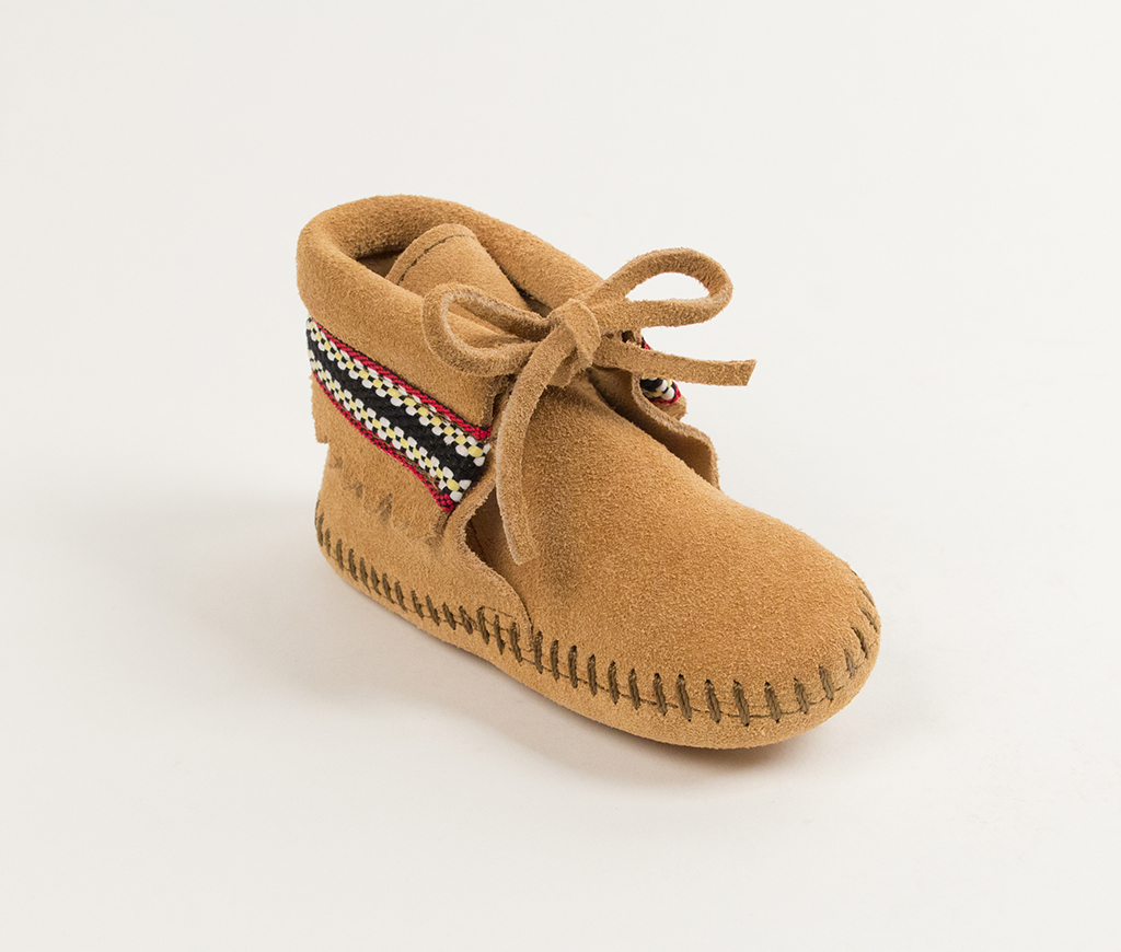 Infant Tan Suede Braid on Cuff Bootie