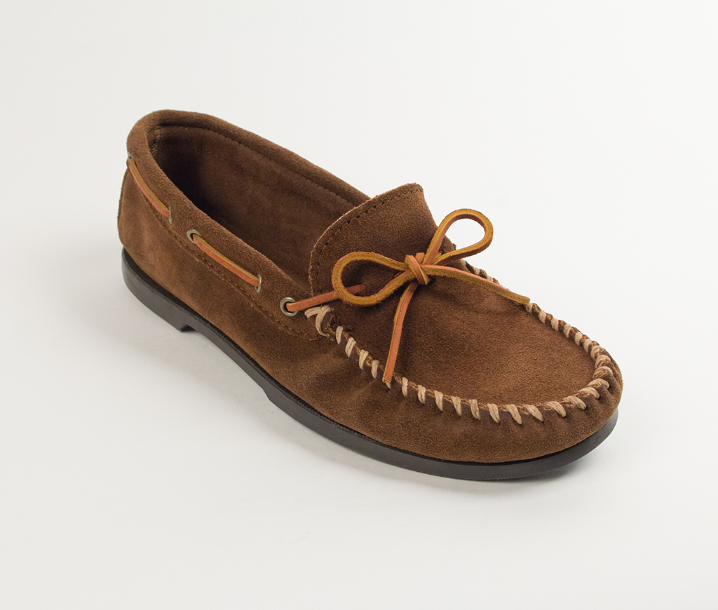 Minnetonka Men's Dusty Brown Suede Classic Camp Moccasin