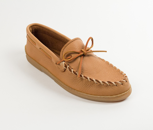 Men's Natural Moosehide Hardsole Moccasin