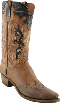 Mens Lucchese 1883 Peanut Destroyed Buffalo Boots with Antique Wingtip