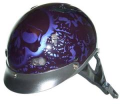 Helmets Inc. UNVENTED Purple Boneyard Half Helmet