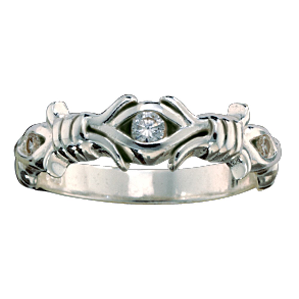 Barbed Wire Solitaire Ring (RG28CZ)