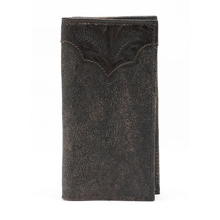 American West Distressed Brown Mens Leather Rodeo Wallet