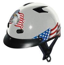 Helmets Inc. Silver Vented Eagle Half Helmet