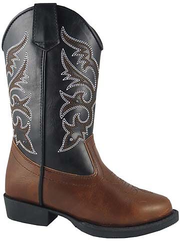 Childrens Light-Up Black/Brown Cowboy Boots