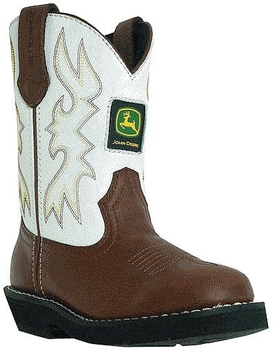 Kids John Deere Boots White