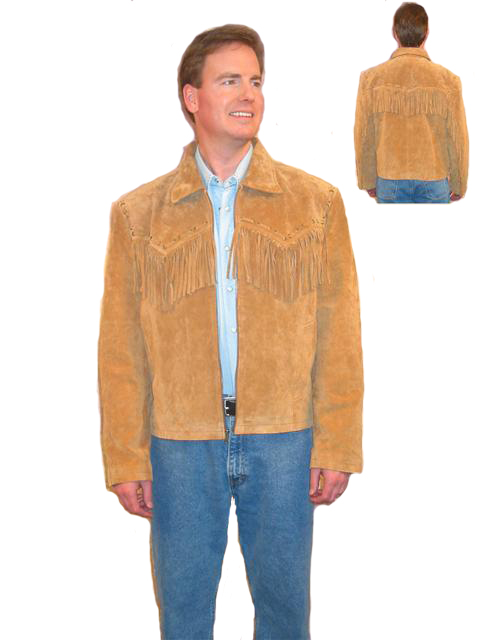 Mens Bourbon Suede Fringe Jacket