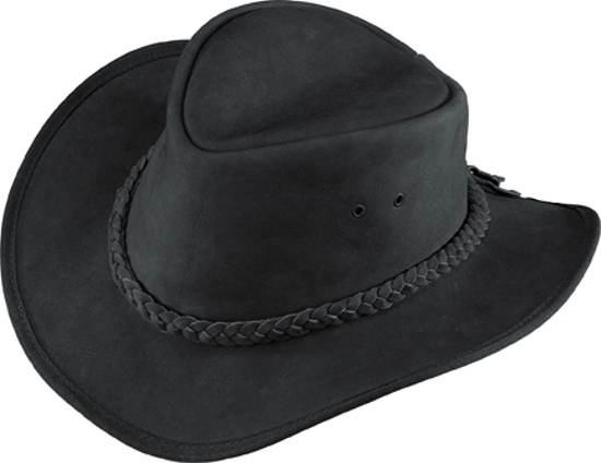 Henschel Outback Nubuck Black Leather Hat