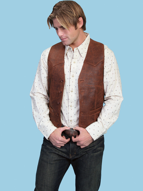 Scully Brown Leather Vest