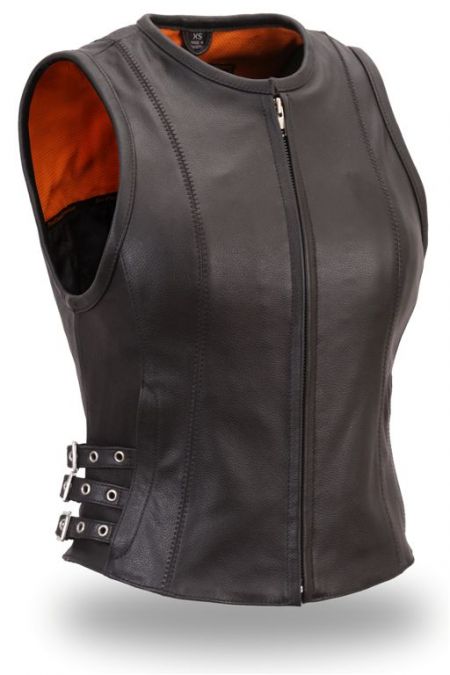 Ladies Side Buckle Zip Vest