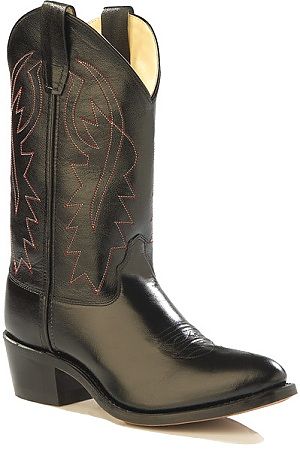 Jama Kids Black Leather Cowboy Boots