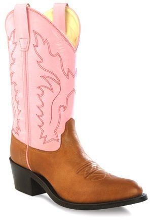 Old West Pink and Brown Girls Boot
