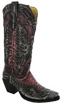 Womens Corral Charcoal Pink Eagle Cowboy Boots