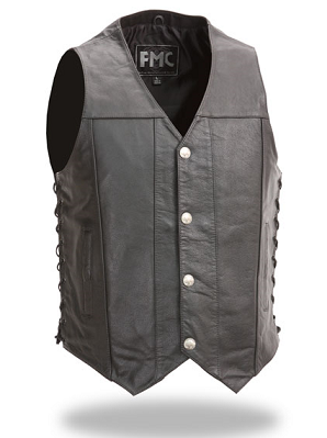 Mens Side-Lace Buffalo Nickel Vest