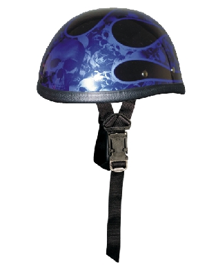 Blue Flame Multi Skull Novelty Helmet
