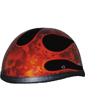 Red Flame multi Skull Novelty Helmet
