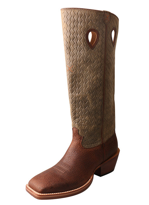Mens Buckaroo Boot  Brown Distressed/Bomber
