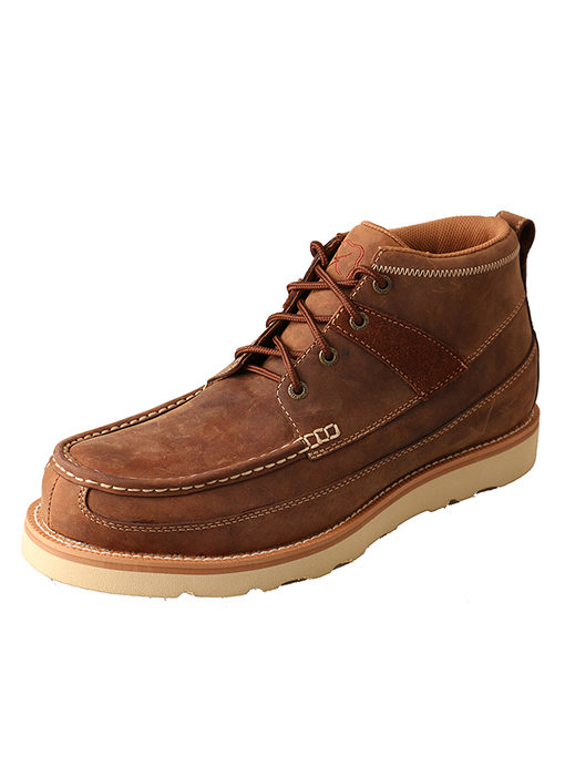 Mens Work 4" Steel Toe Wedge Sole Boot Oiled Saddle  Steel Toe