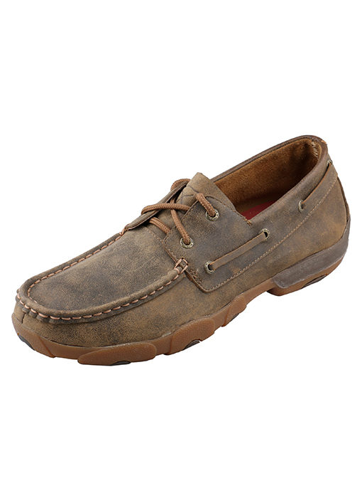Mens Twisted X Boots Driving Moc Lace-Up Bomber