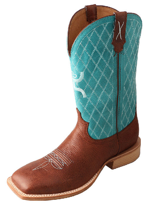 Mens Hooey Boot  Cognac/Turquoise