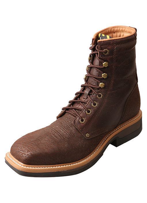 Mens Lite Cowboy Lacer Workboot  Brown  Alloy Toe