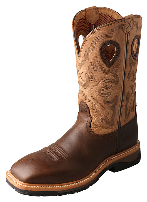 Mens Lite Cowboy Workboot  Crazy Horse/Hazel  Steel Toe