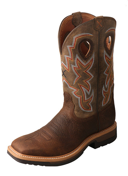 Mens Lite Cowboy Workboot  Taupe/Bomber