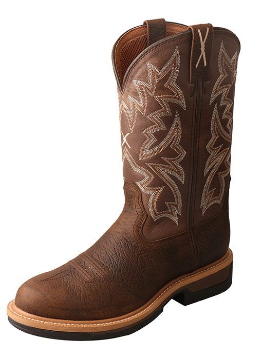 Mens Lite Cowboy Workboot  Taupe/Brown  Waterproof