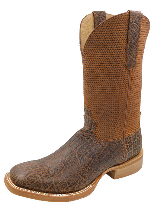 Mens Rancher Boot Cognac Elephant Print