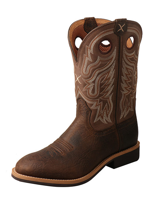 Men’s Red Buckle Top Hand U Toe 113 – Taupe/Brown