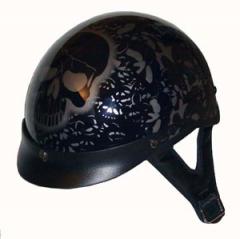 Helmets Inc. Vented Black Boneyard Half Helmet